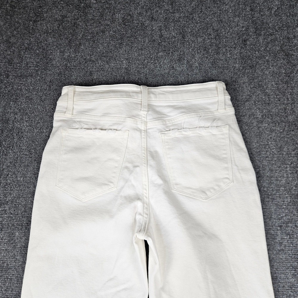 Flying Monkey White Flare Leg Jeans High Rise Raw Hem Distressed Size 29 F5245WH - Picture 8 of 11